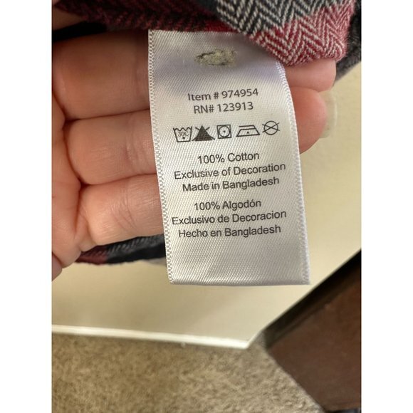 Jachs Mens Red Black Red Flannel 2XL long sleeve button up collared cotton - Picture 5 of 8